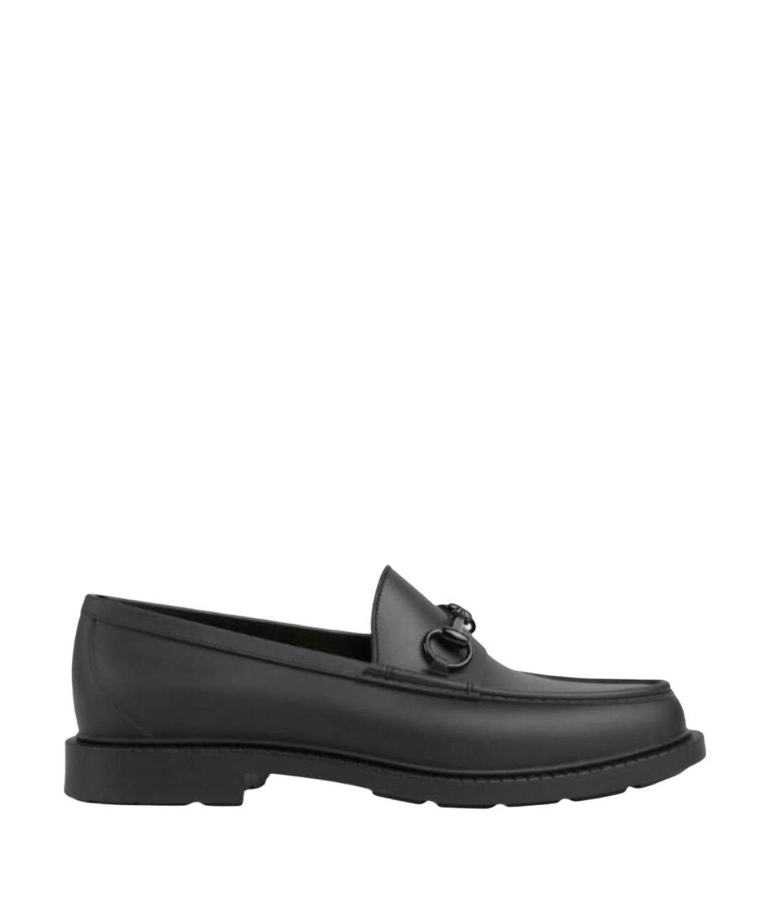 GUCCI Черные кожаные лоферы, фото 1
