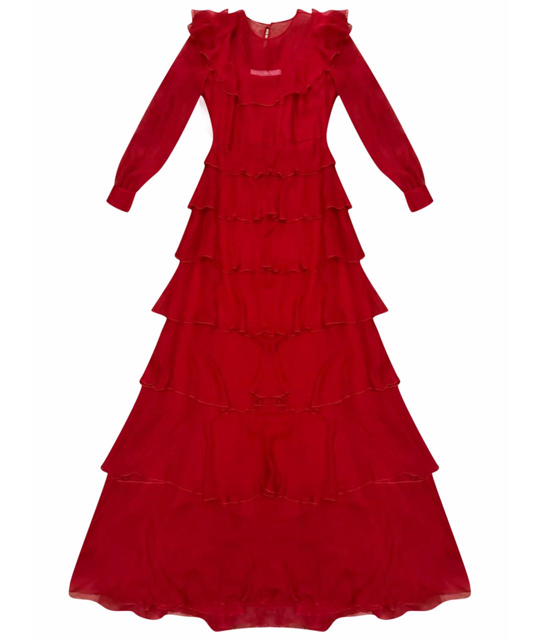 VALENTINO Красное шелковое вечернее платье, фото 1