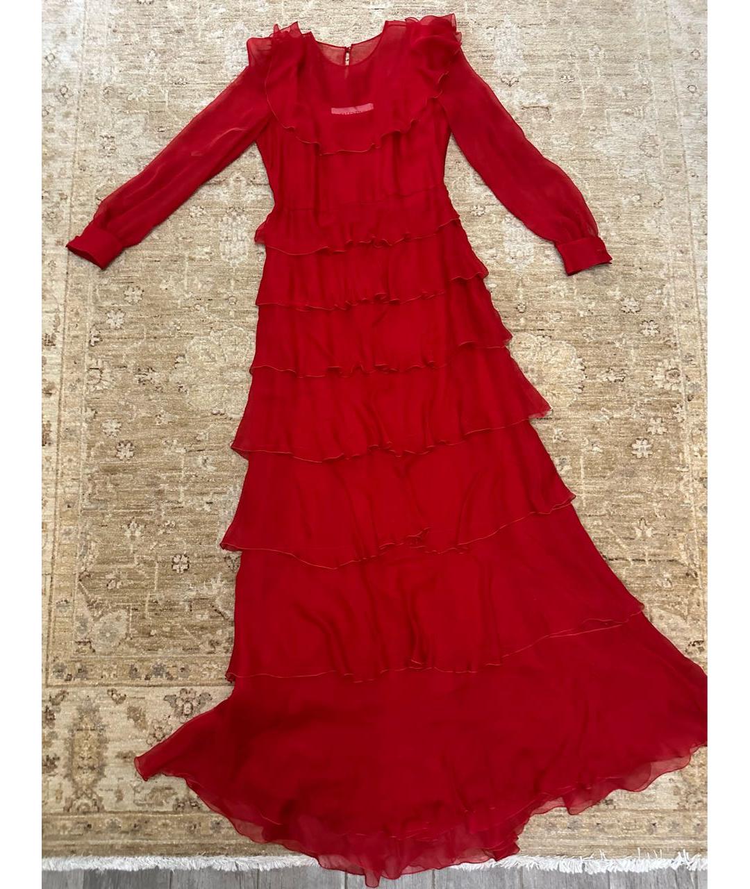 VALENTINO Красное шелковое вечернее платье, фото 5