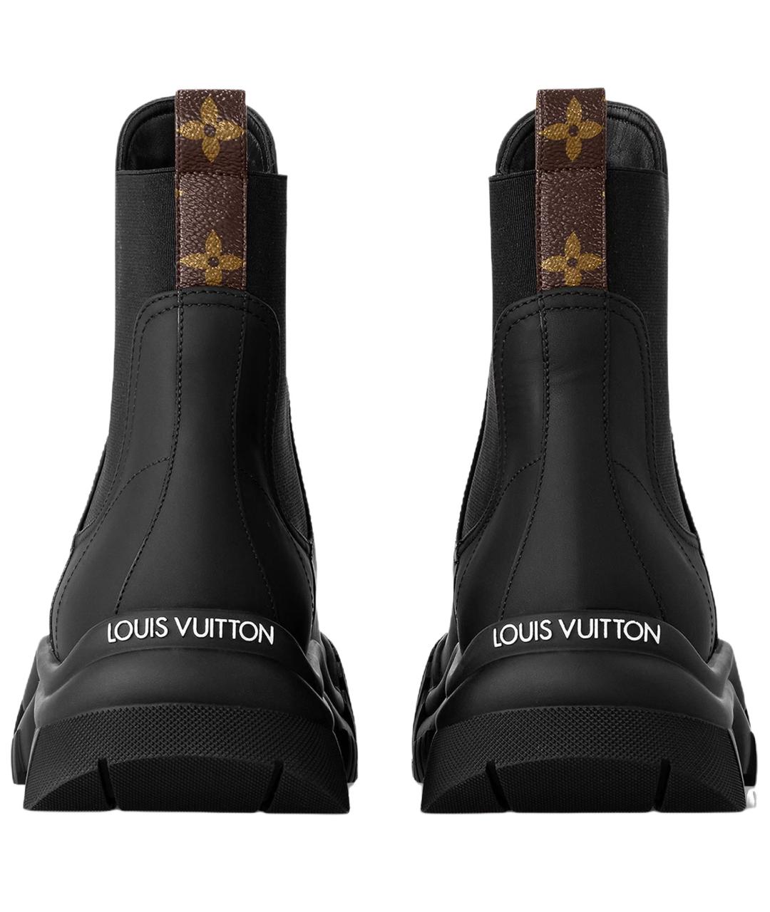 LOUIS VUITTON Черные кожаные сапоги, фото 5