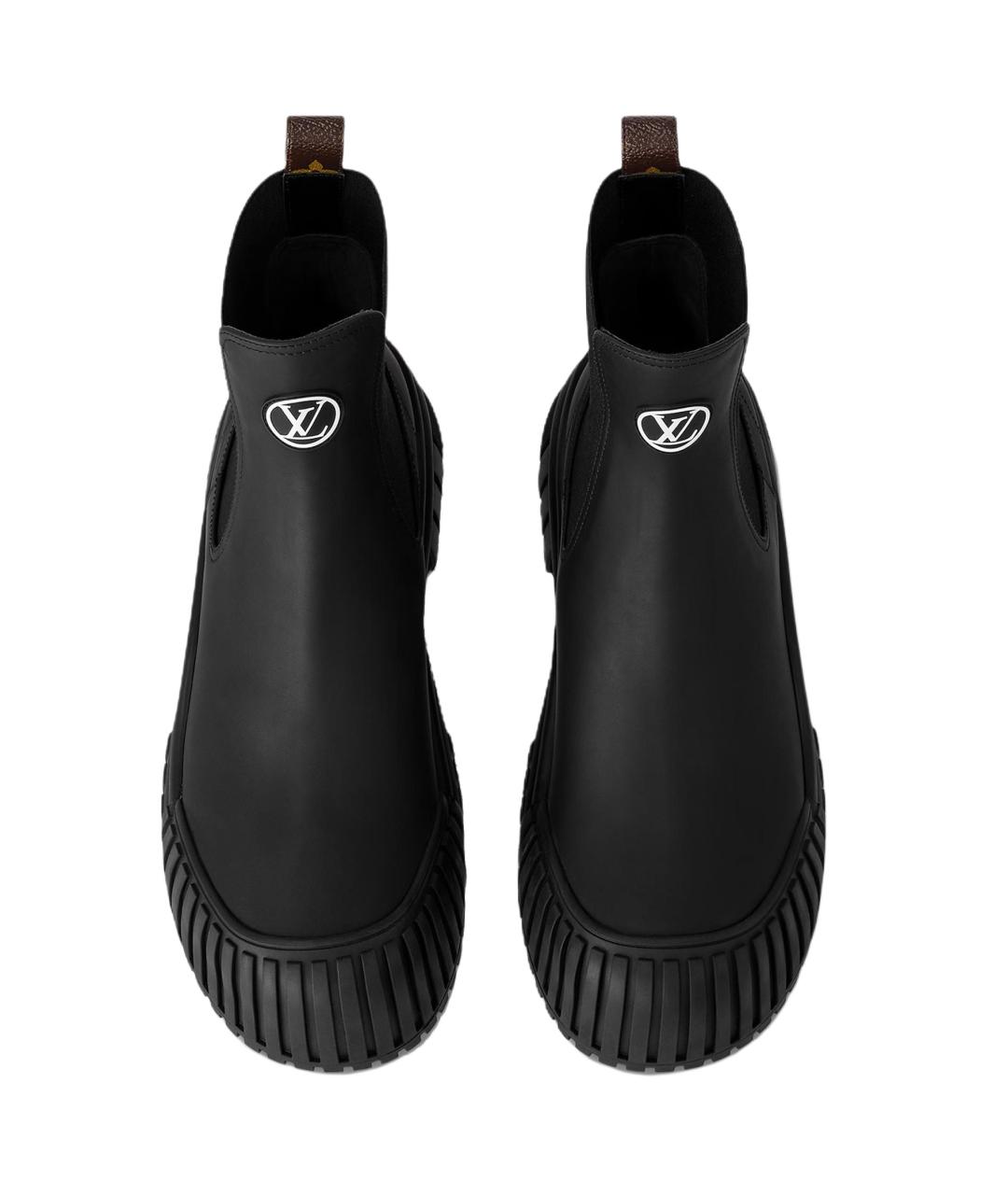 LOUIS VUITTON Черные кожаные сапоги, фото 4