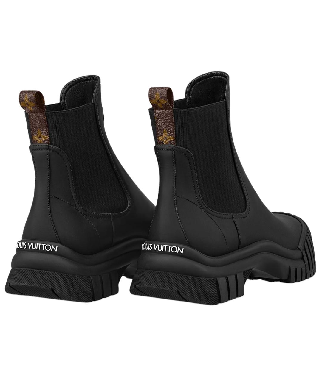 LOUIS VUITTON Черные кожаные сапоги, фото 3