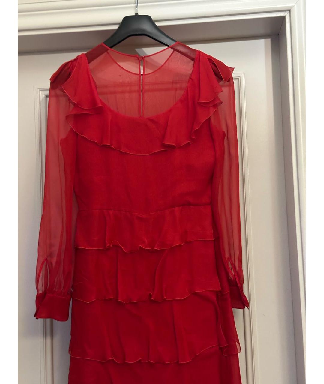 VALENTINO Красное шелковое вечернее платье, фото 4