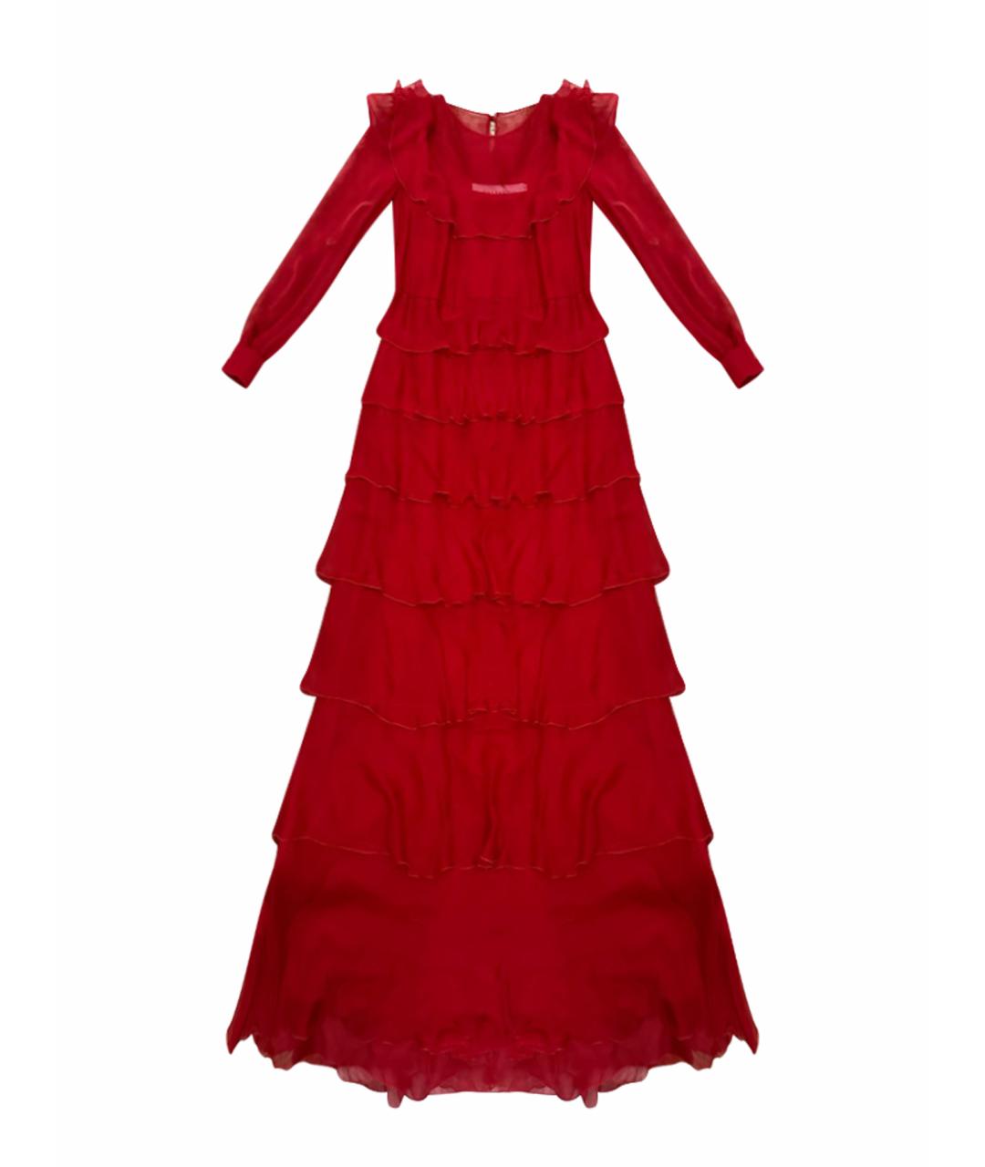 VALENTINO Красное шелковое вечернее платье, фото 1