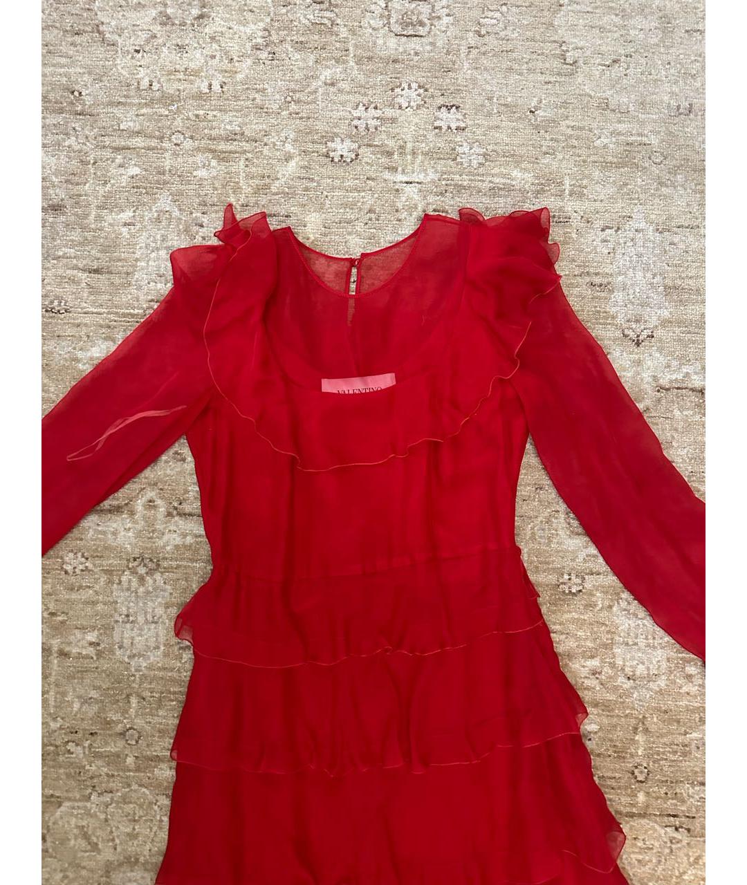 VALENTINO Красное шелковое вечернее платье, фото 2