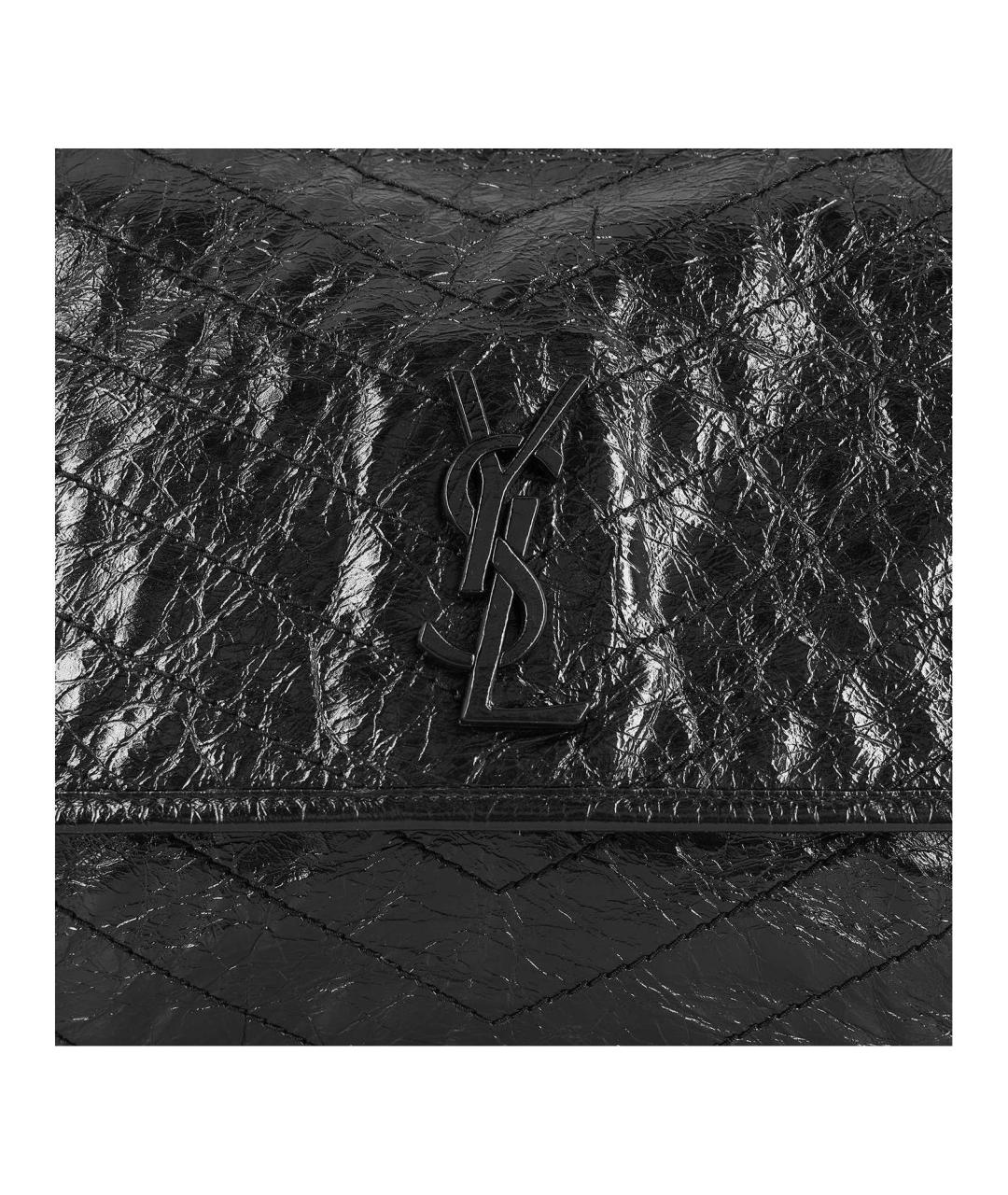 SAINT LAURENT Черная кожаная сумка через плечо, фото 6