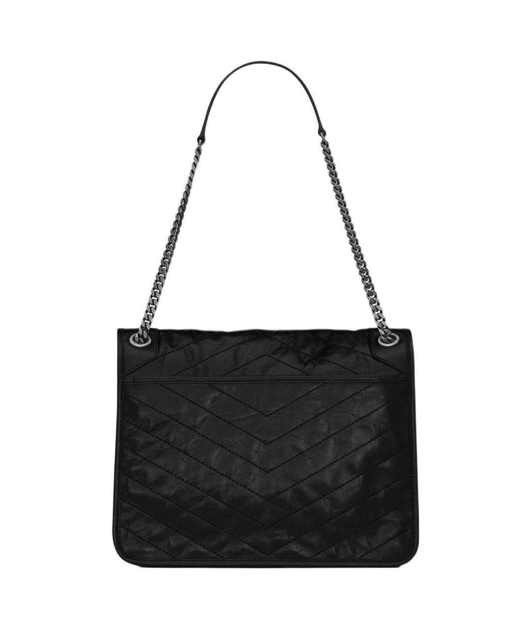 SAINT LAURENT Черная кожаная сумка через плечо, фото 3