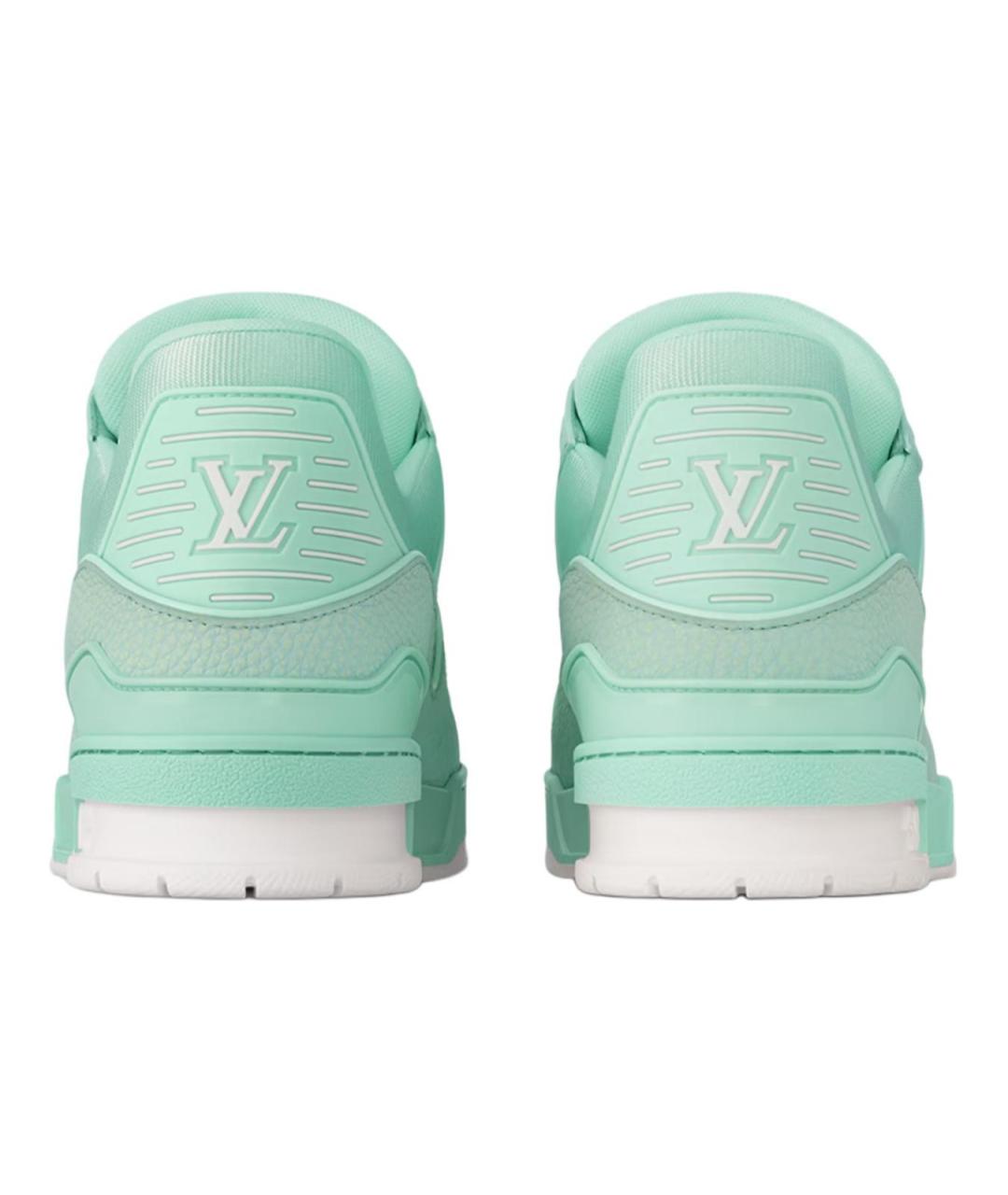 LOUIS VUITTON Зеленые кожаные кроссовки, фото 5