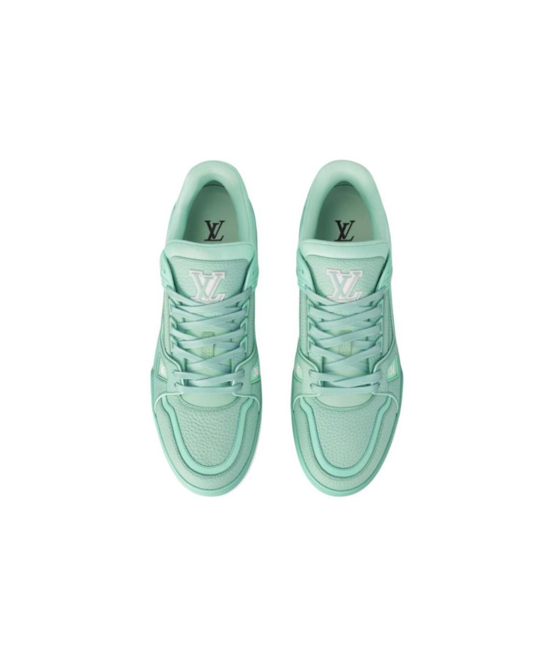 LOUIS VUITTON Зеленые кожаные кроссовки, фото 4
