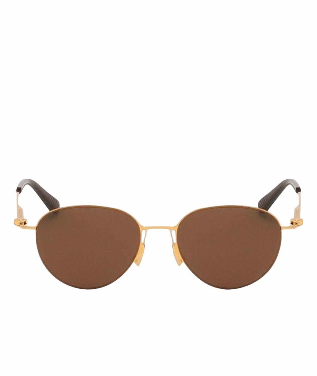 BOTTEGA VENETA Коричневые металлические солнцезащитные очки, фото 1
