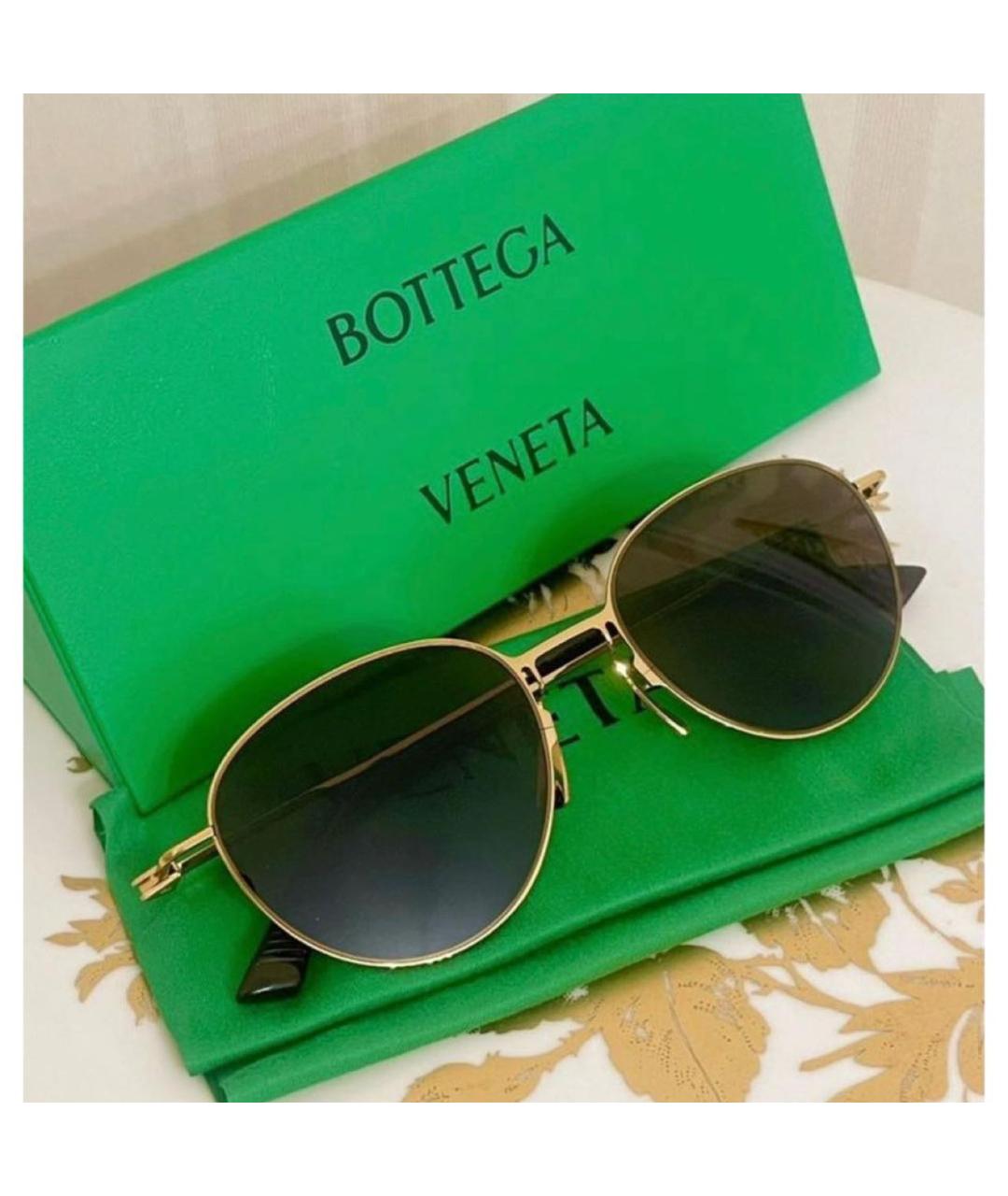 BOTTEGA VENETA Коричневые металлические солнцезащитные очки, фото 3