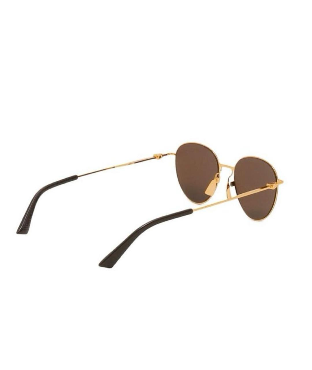 BOTTEGA VENETA Коричневые металлические солнцезащитные очки, фото 2