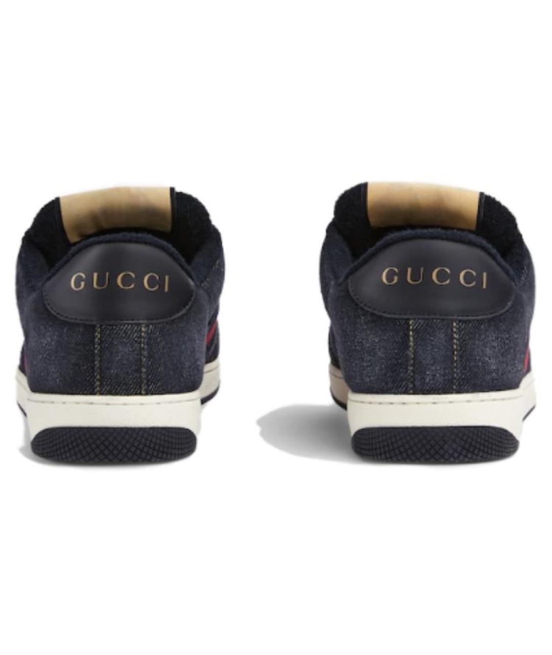 GUCCI Синие текстильные низкие кроссовки / кеды, фото 5