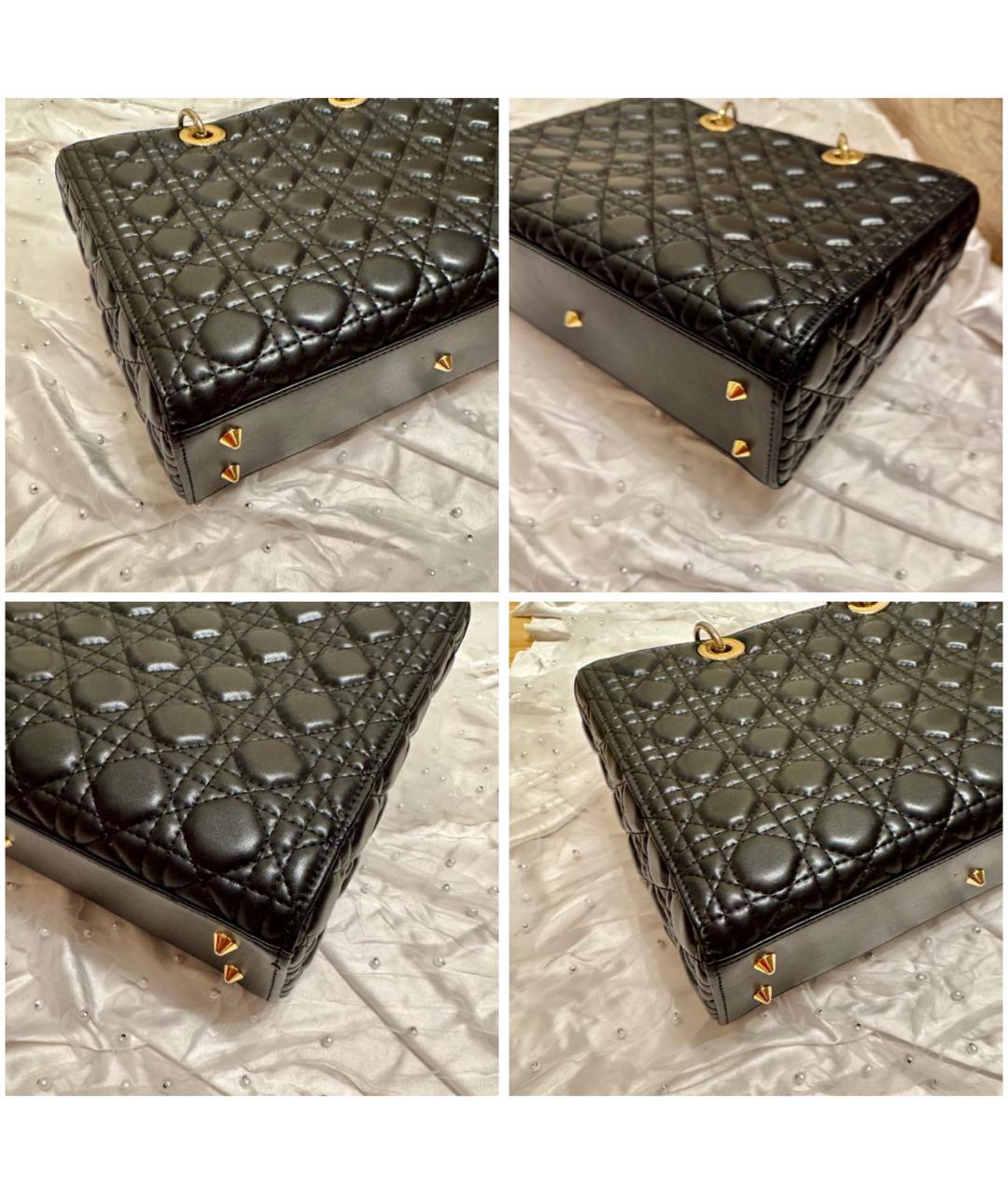 CHRISTIAN DIOR Черная кожаная сумка с короткими ручками, фото 6