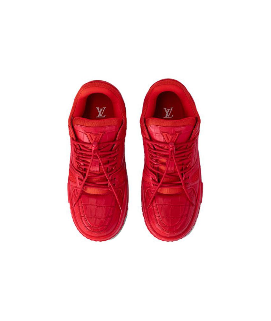 LOUIS VUITTON Красные кожаные кроссовки, фото 3