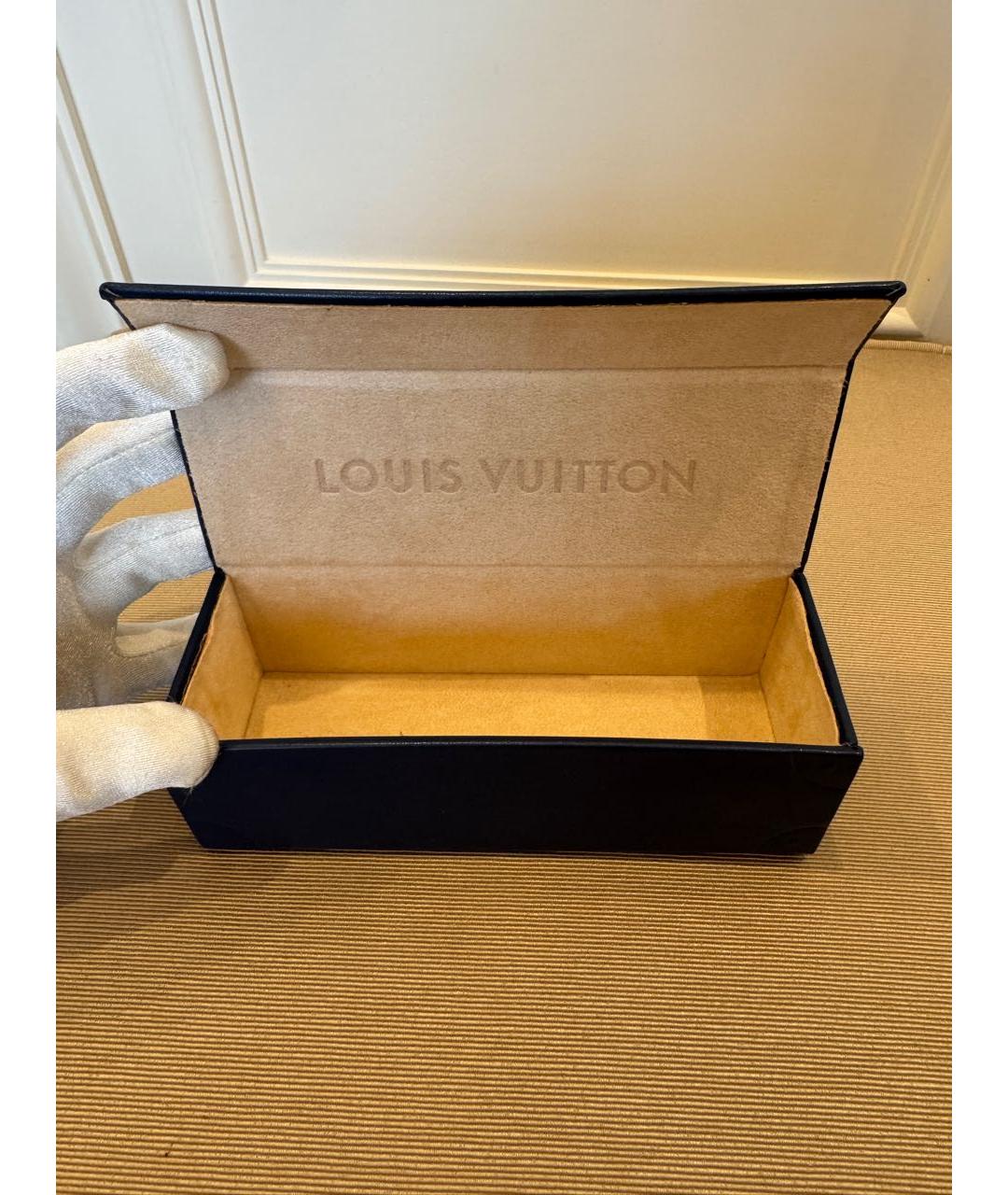 LOUIS VUITTON Темно-синие металлические солнцезащитные очки, фото 8