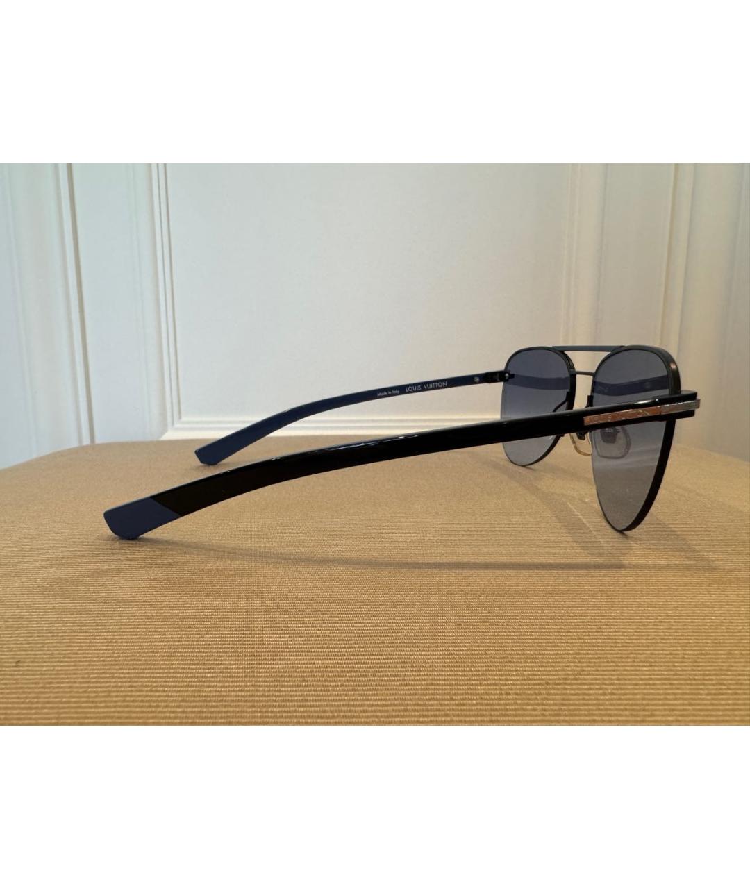 LOUIS VUITTON Темно-синие металлические солнцезащитные очки, фото 2
