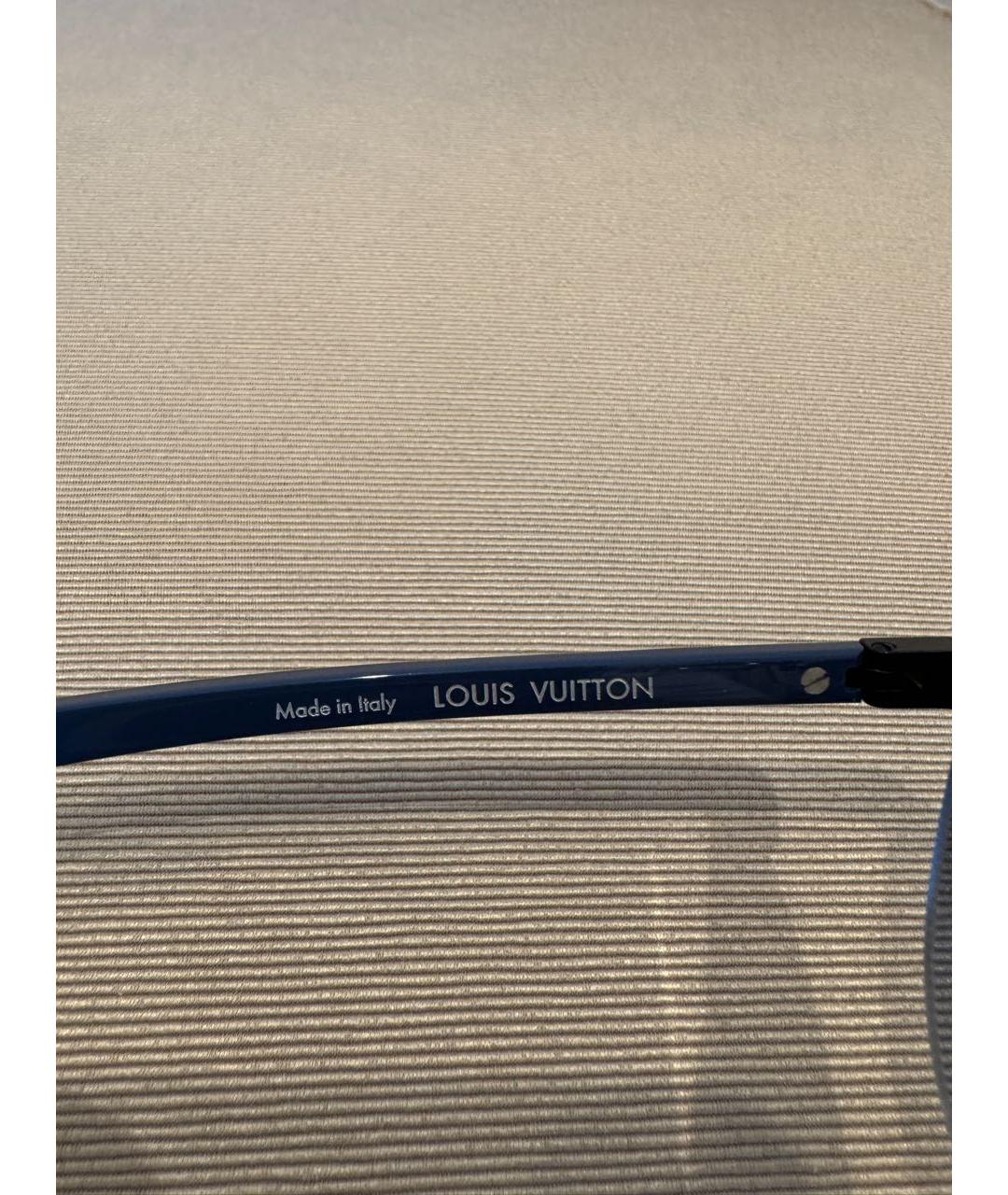 LOUIS VUITTON Темно-синие металлические солнцезащитные очки, фото 7