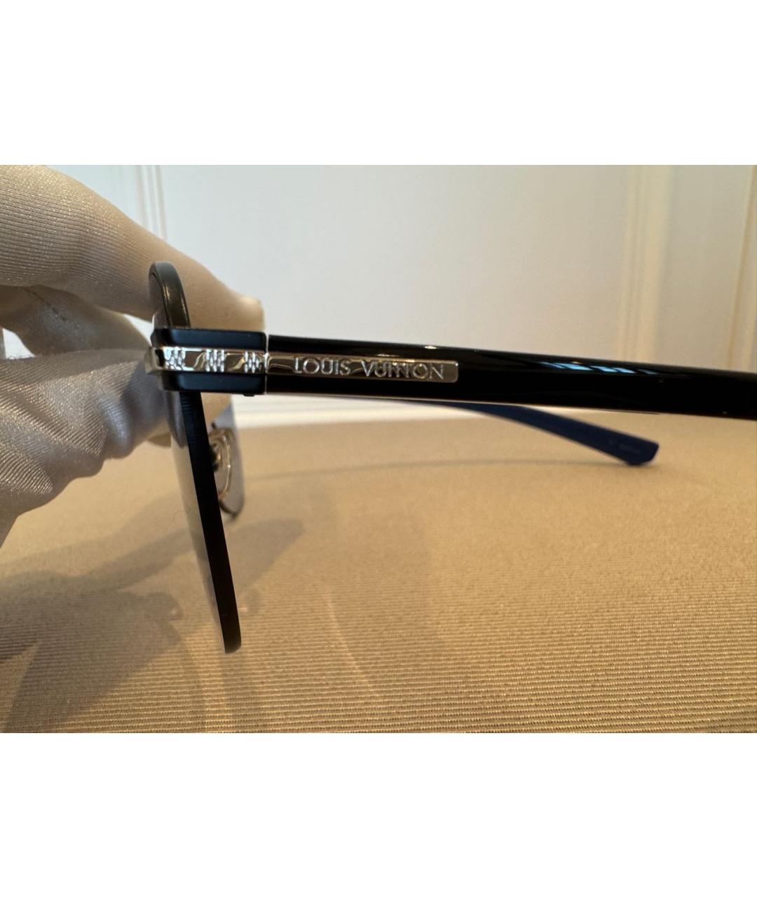 LOUIS VUITTON Темно-синие металлические солнцезащитные очки, фото 3