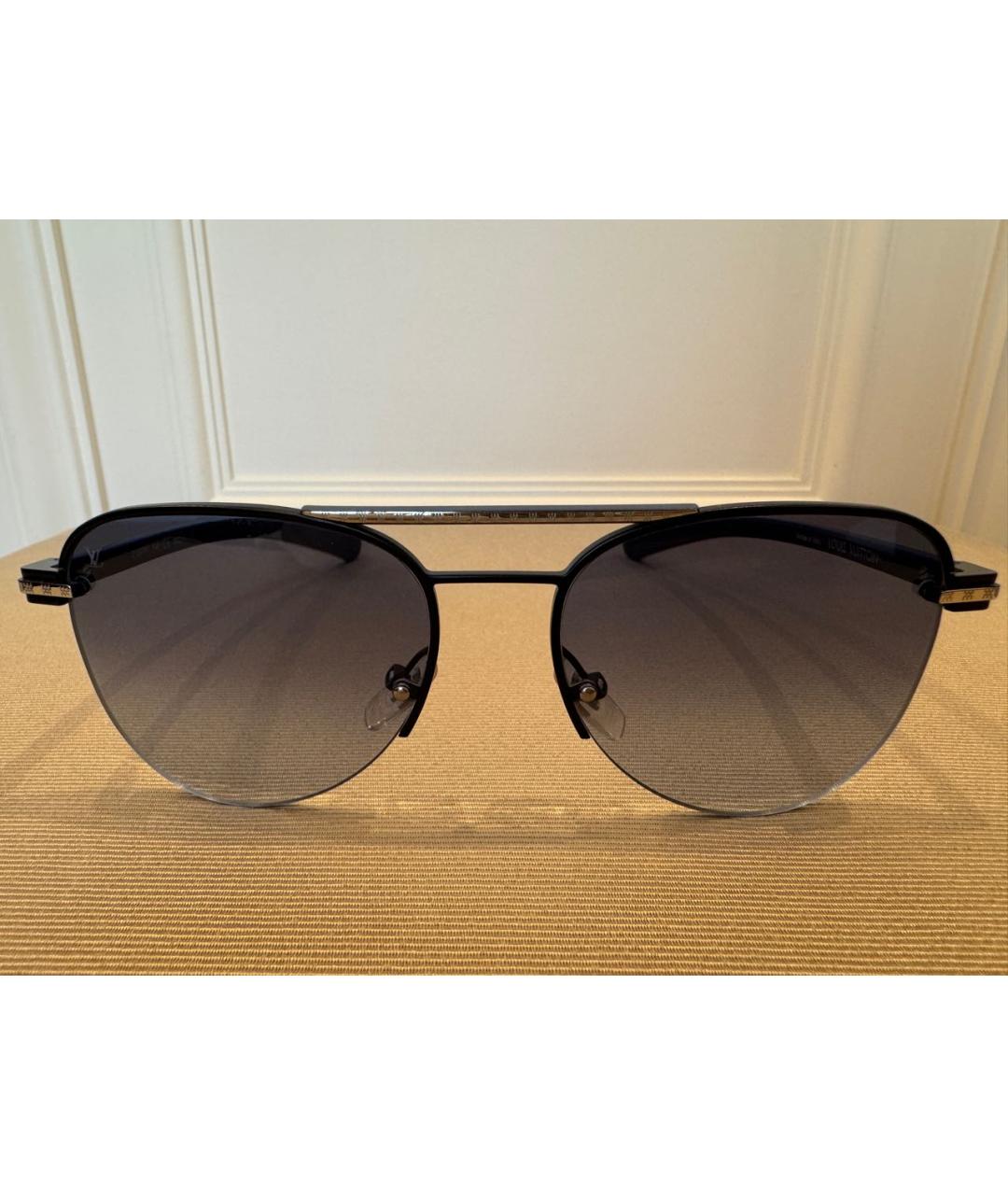 LOUIS VUITTON Темно-синие металлические солнцезащитные очки, фото 5