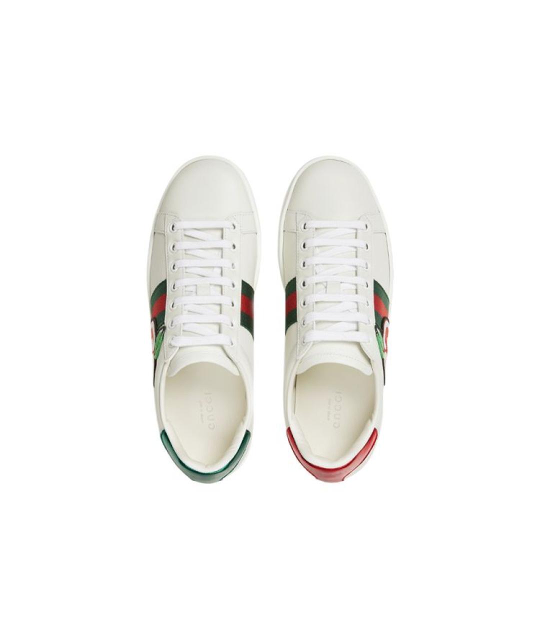 GUCCI Белые кожаные кеды, фото 3