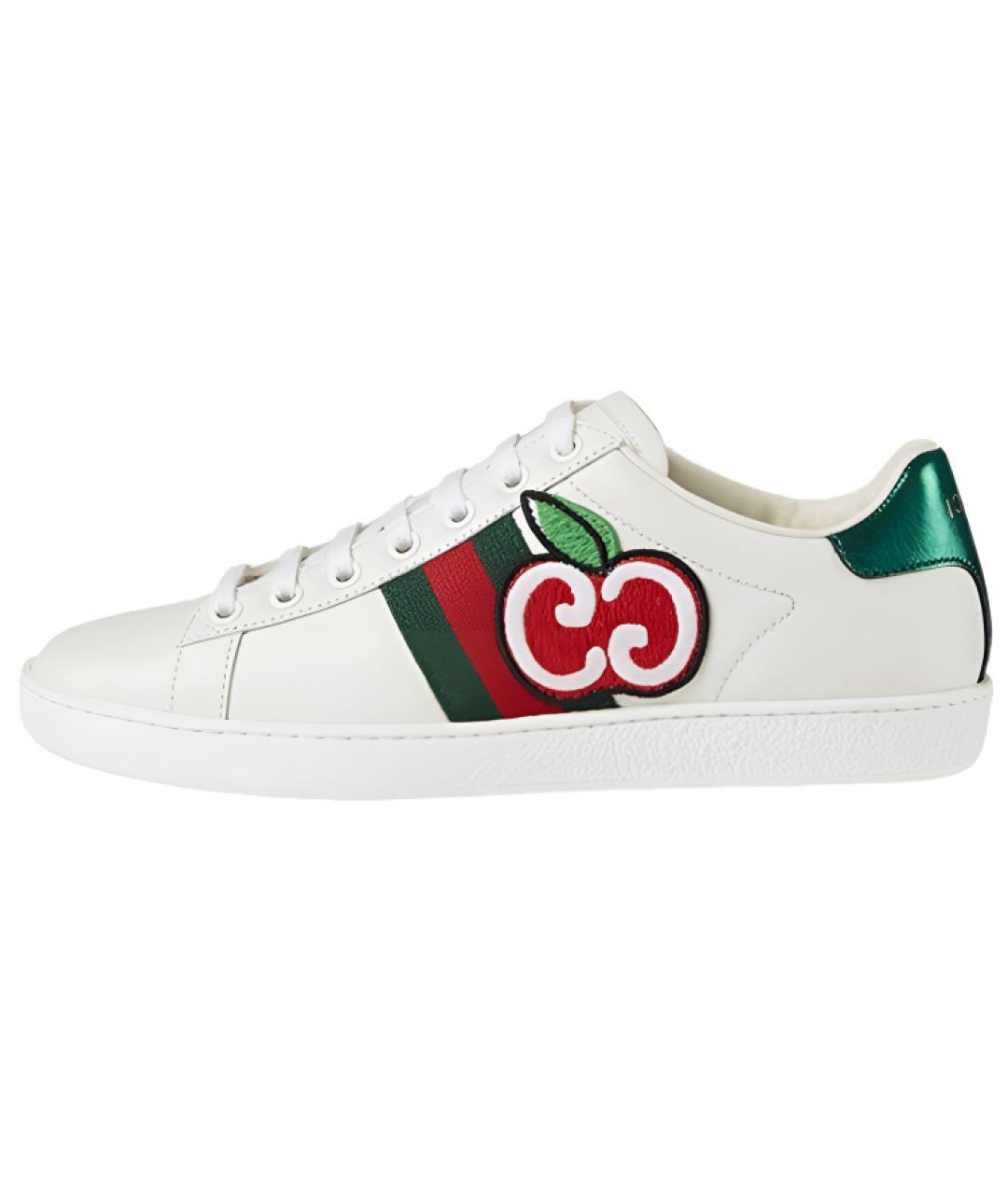 GUCCI Белые кожаные кеды, фото 6