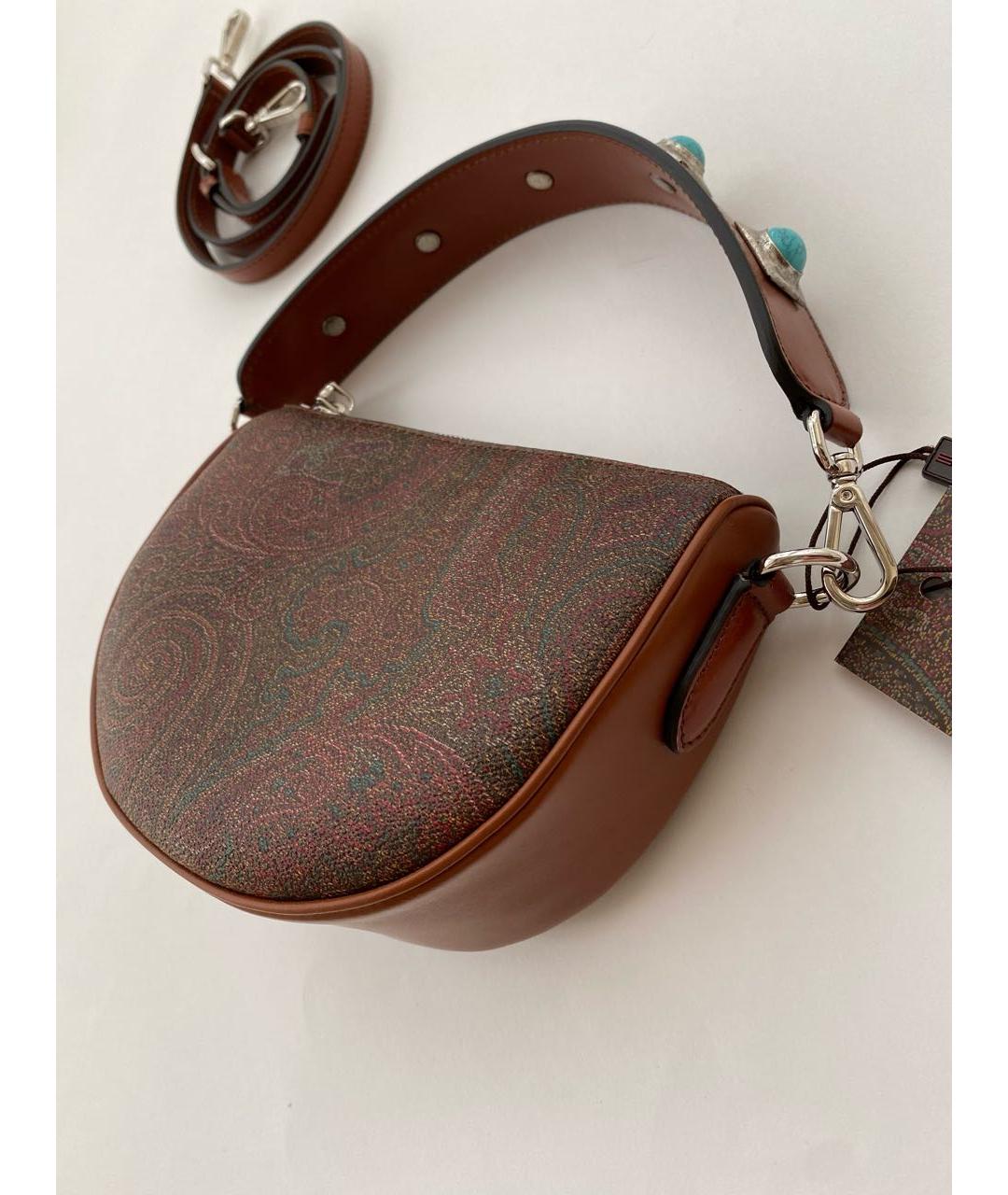 ETRO Коричневая кожаная сумка через плечо, фото 3