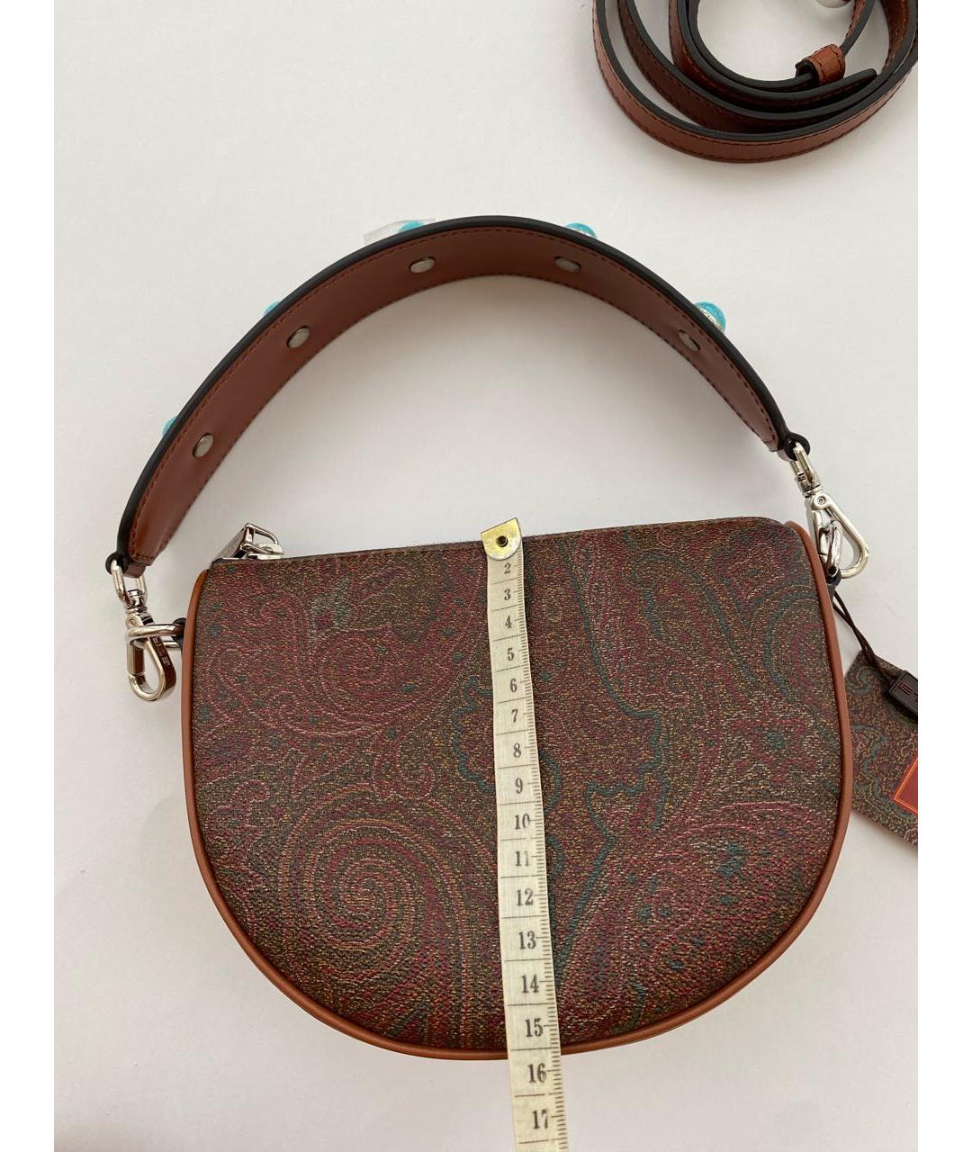 ETRO Коричневая кожаная сумка через плечо, фото 7