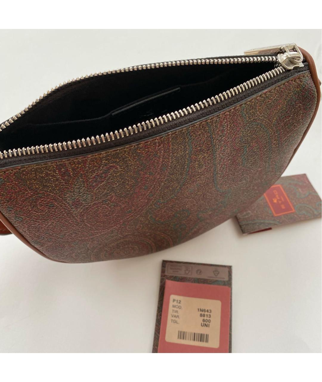 ETRO Коричневая кожаная сумка через плечо, фото 4