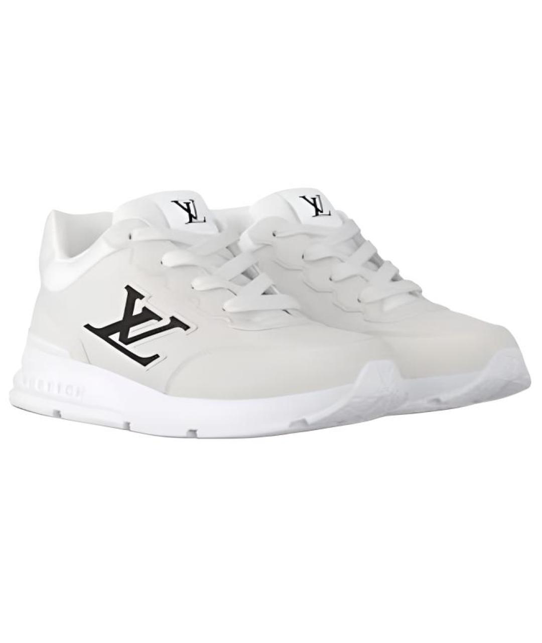 LOUIS VUITTON Белые кожаные низкие кроссовки / кеды, фото 3