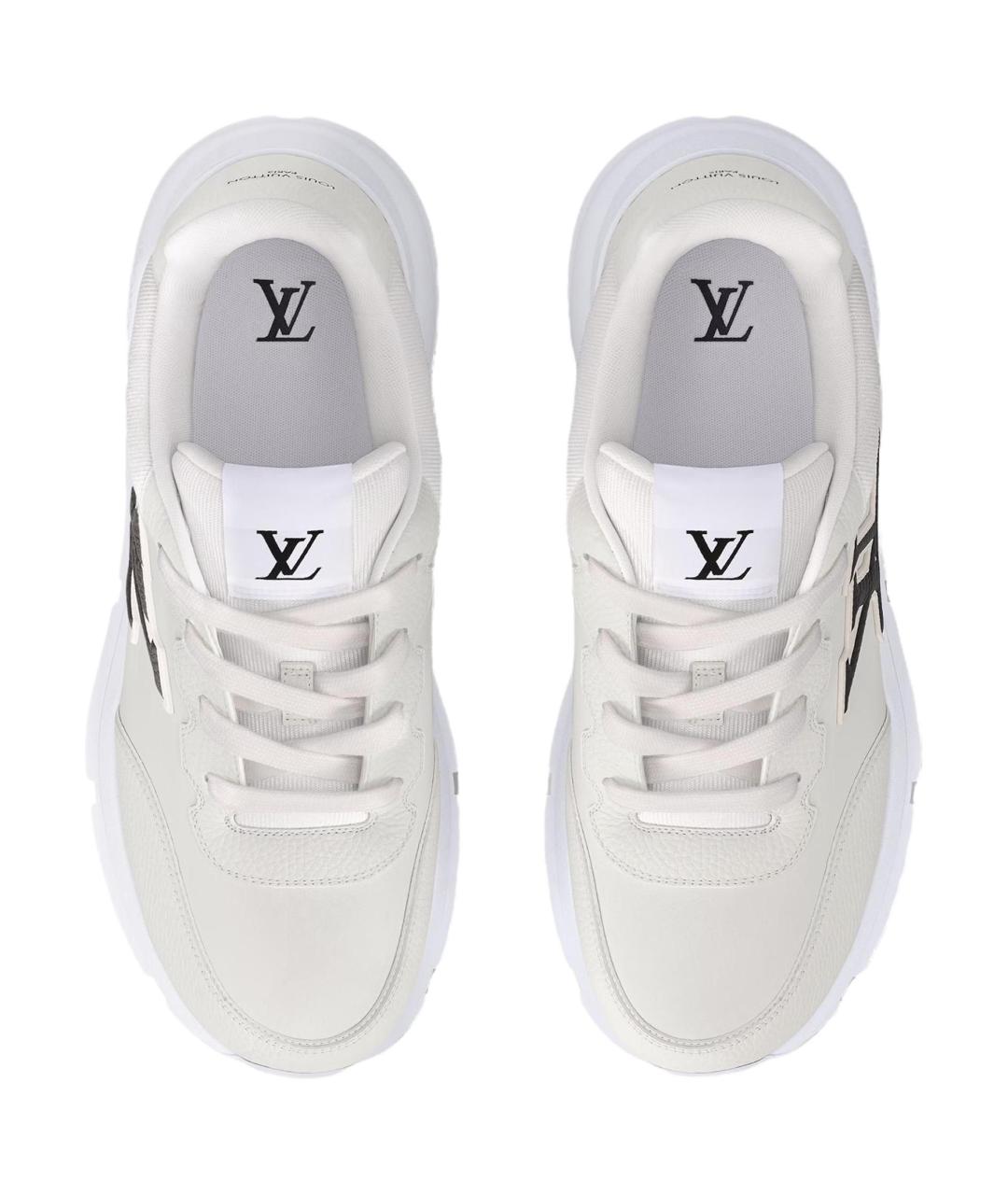 LOUIS VUITTON Белые кожаные низкие кроссовки / кеды, фото 4