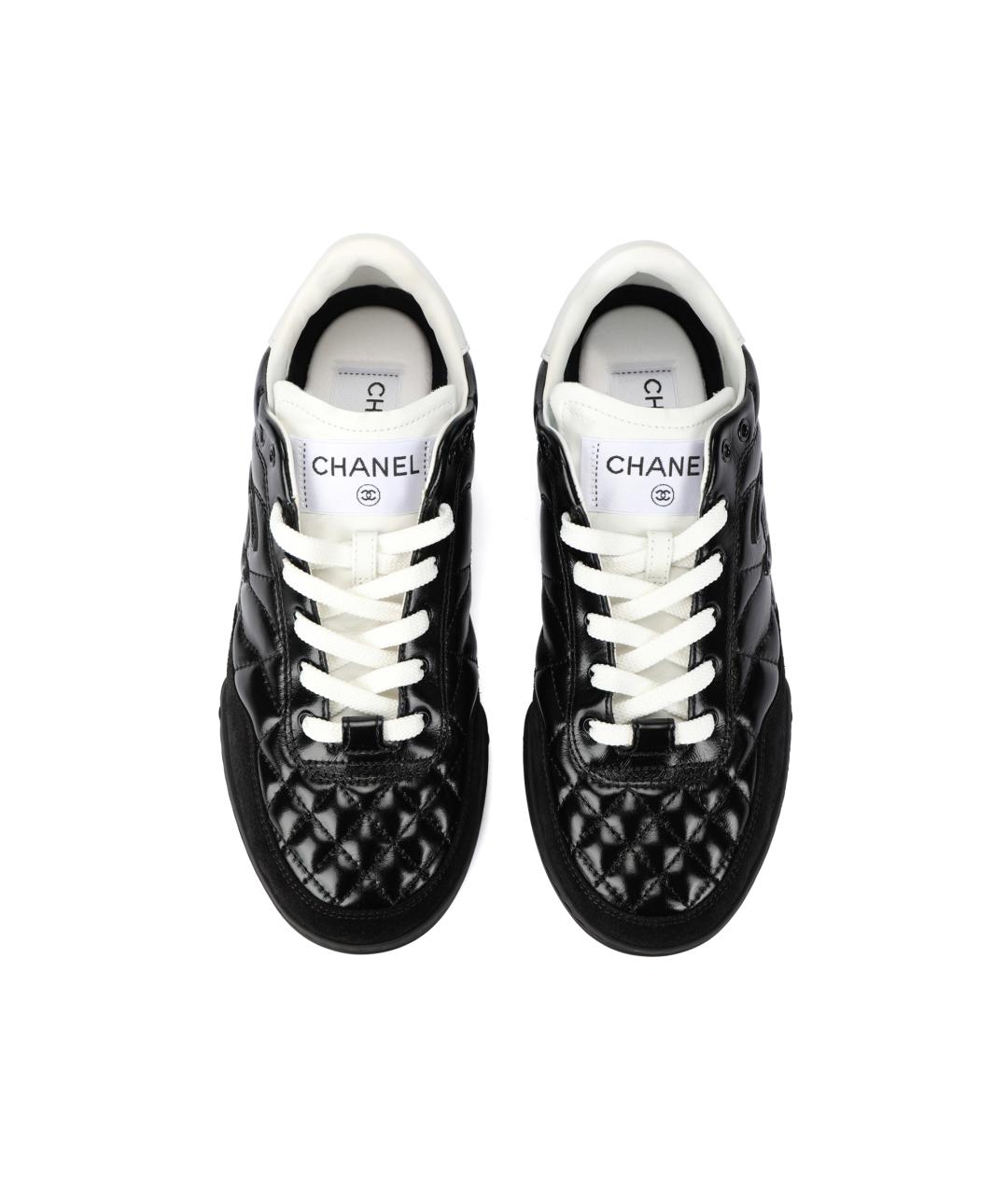 CHANEL Черные кожаные кеды, фото 3