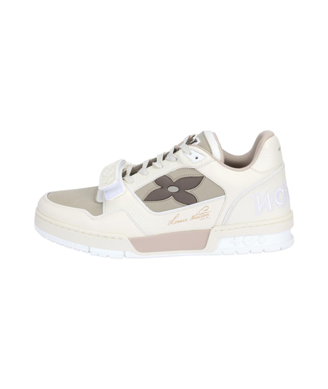 LOUIS VUITTON Белые кожаные высокие кроссовки / кеды, фото 2