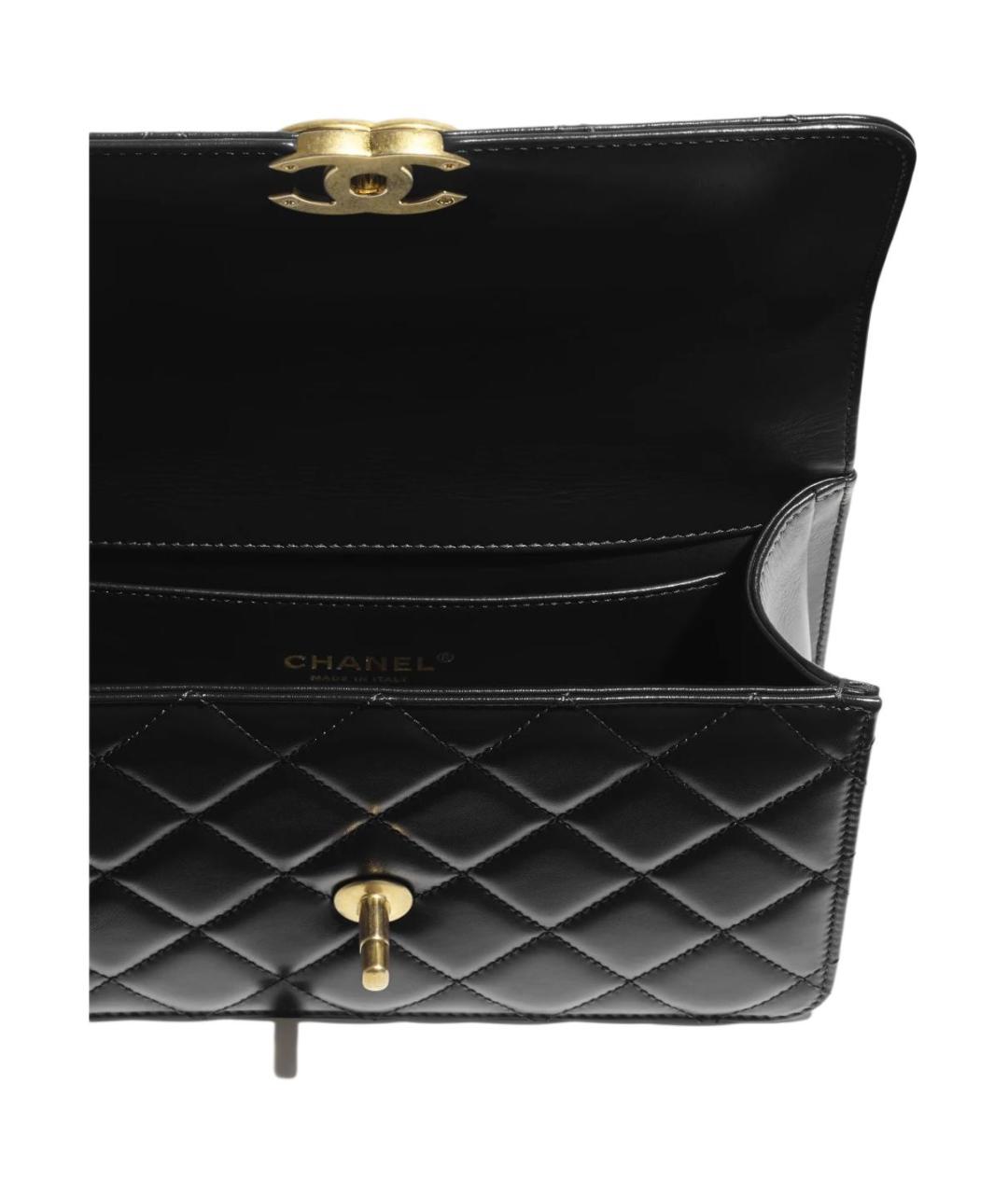 CHANEL Черная кожаная сумка через плечо, фото 3