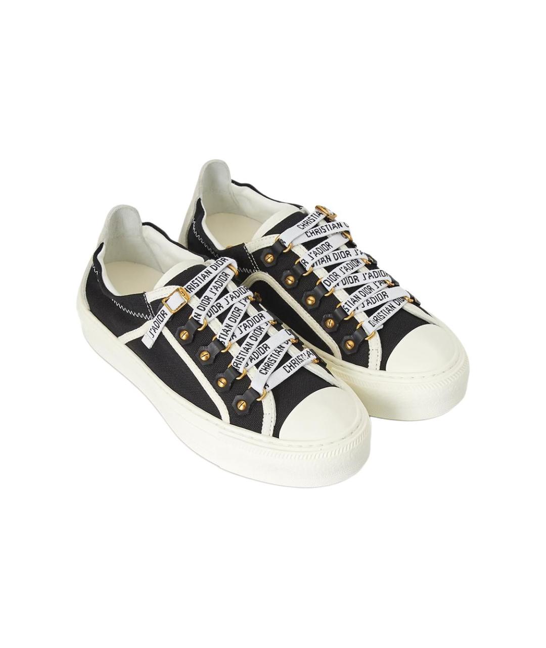CHRISTIAN DIOR Черные текстильные кеды, фото 2