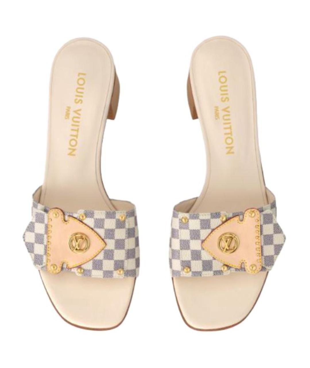 LOUIS VUITTON Бежевые мюли, фото 4