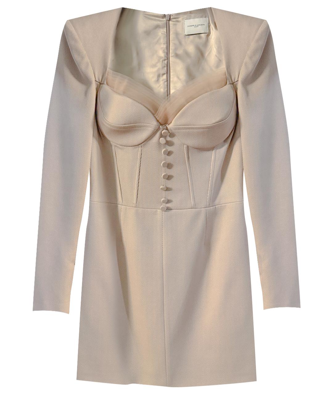 GIUSEPPE DI MORABITO Бежевое шерстяное коктейльное платье, фото 1
