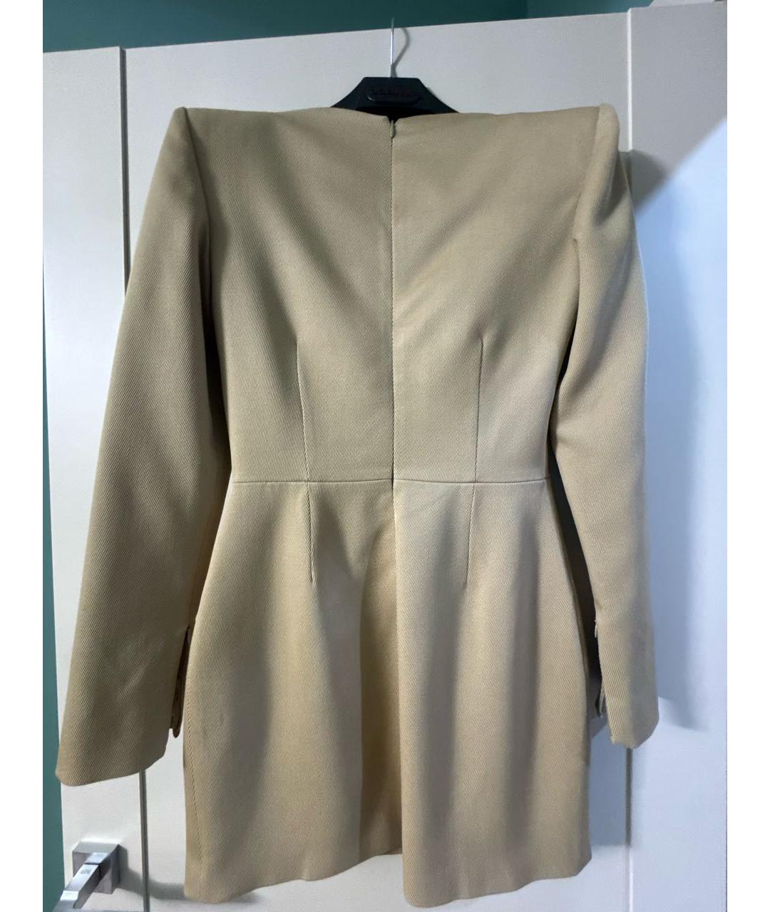 GIUSEPPE DI MORABITO Бежевое шерстяное коктейльное платье, фото 2