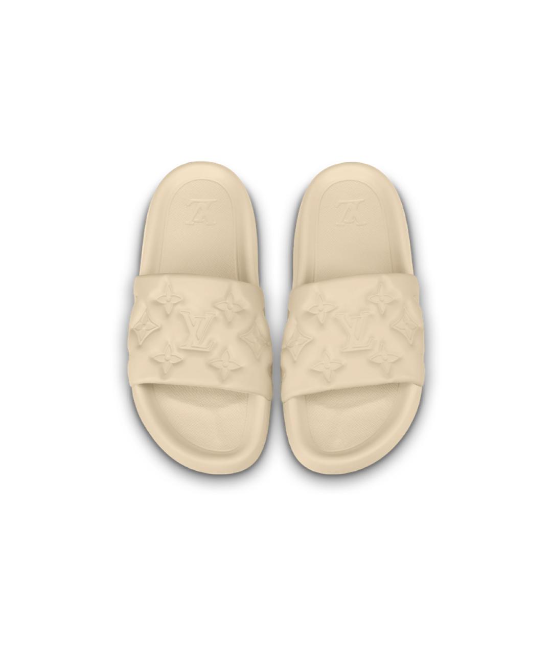LOUIS VUITTON Бежевые шлепанцы, фото 4