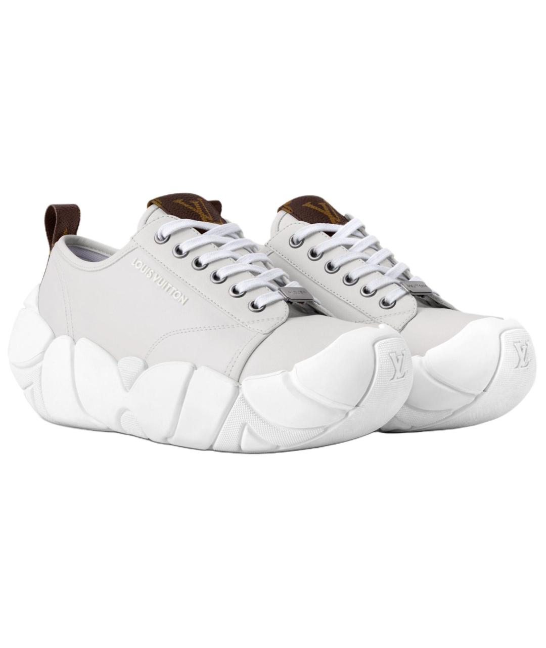 LOUIS VUITTON Серые кожаные кроссовки, фото 3