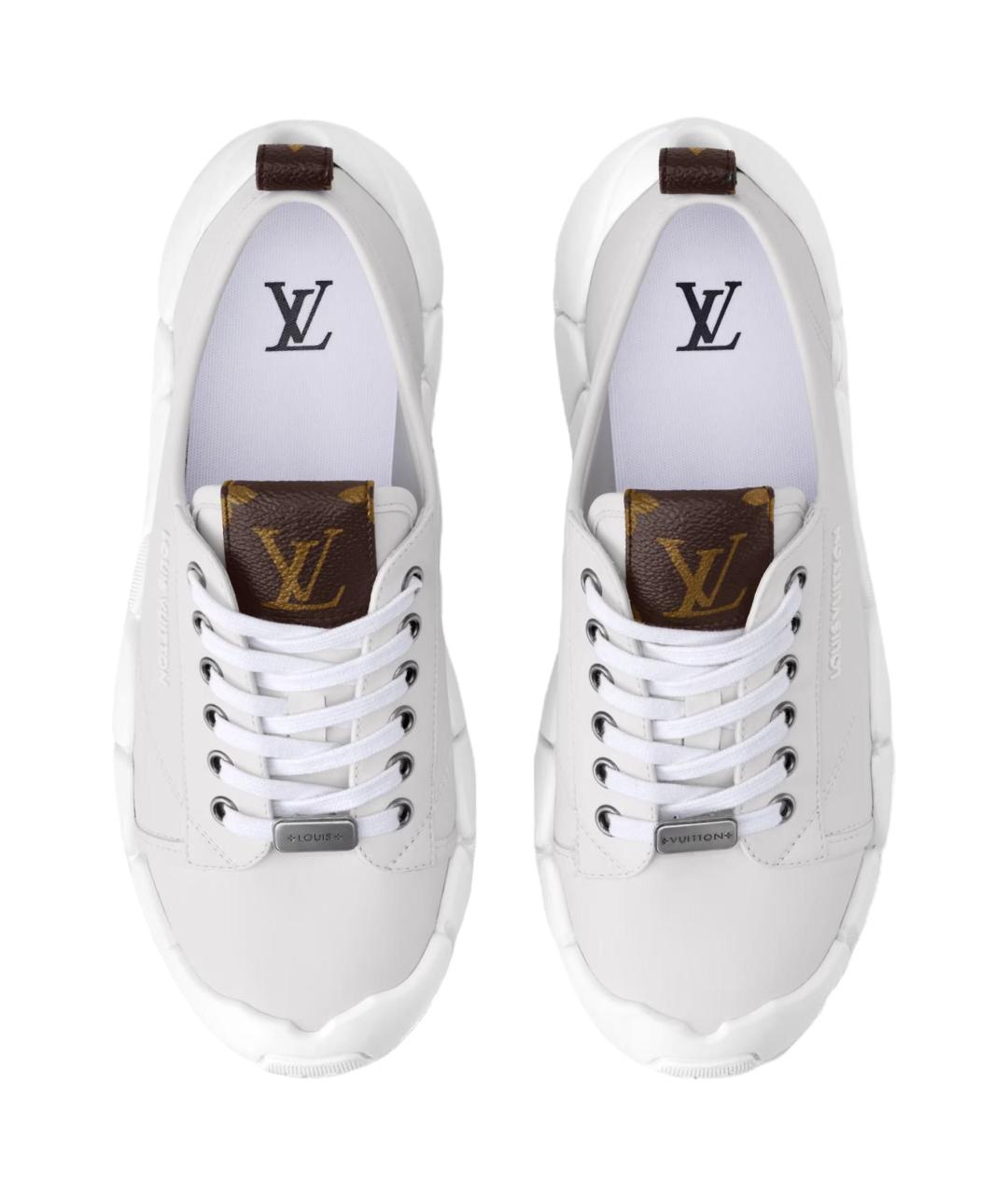 LOUIS VUITTON Серые кожаные кроссовки, фото 4