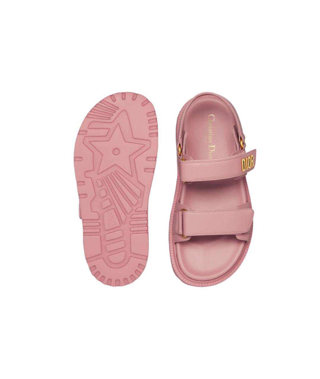CHRISTIAN DIOR Розовые кожаные сандалии, фото 5
