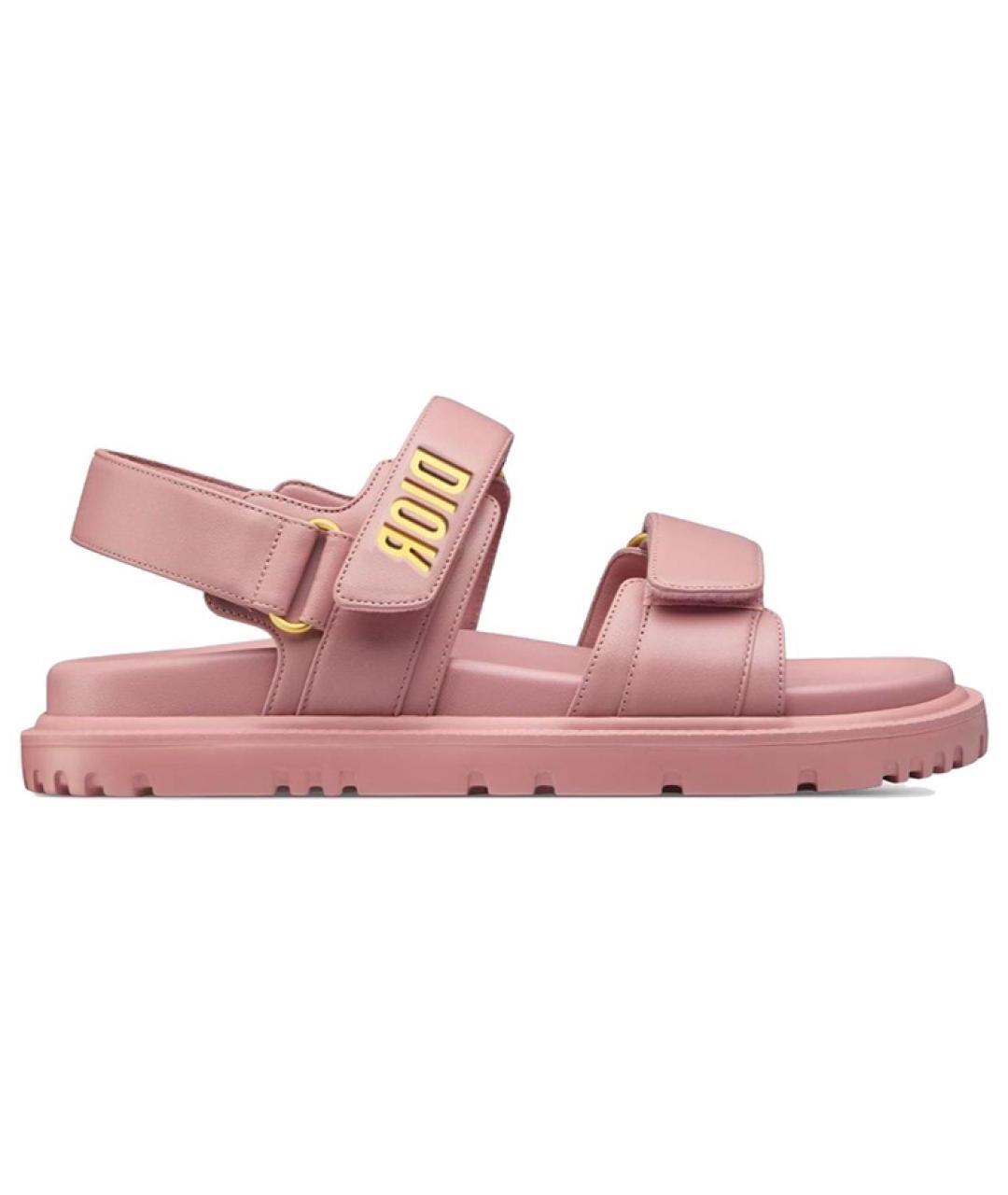 CHRISTIAN DIOR Розовые кожаные сандалии, фото 1