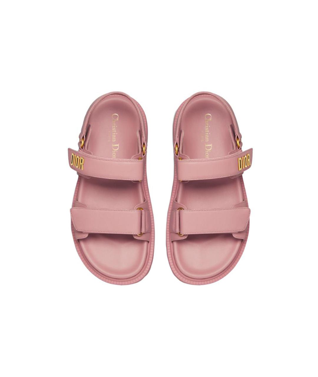 CHRISTIAN DIOR Розовые кожаные сандалии, фото 4