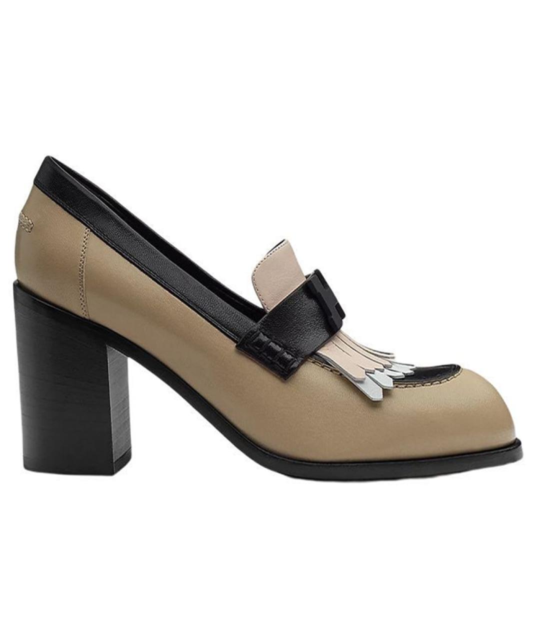 HERMES Серые кожаные туфли, фото 1