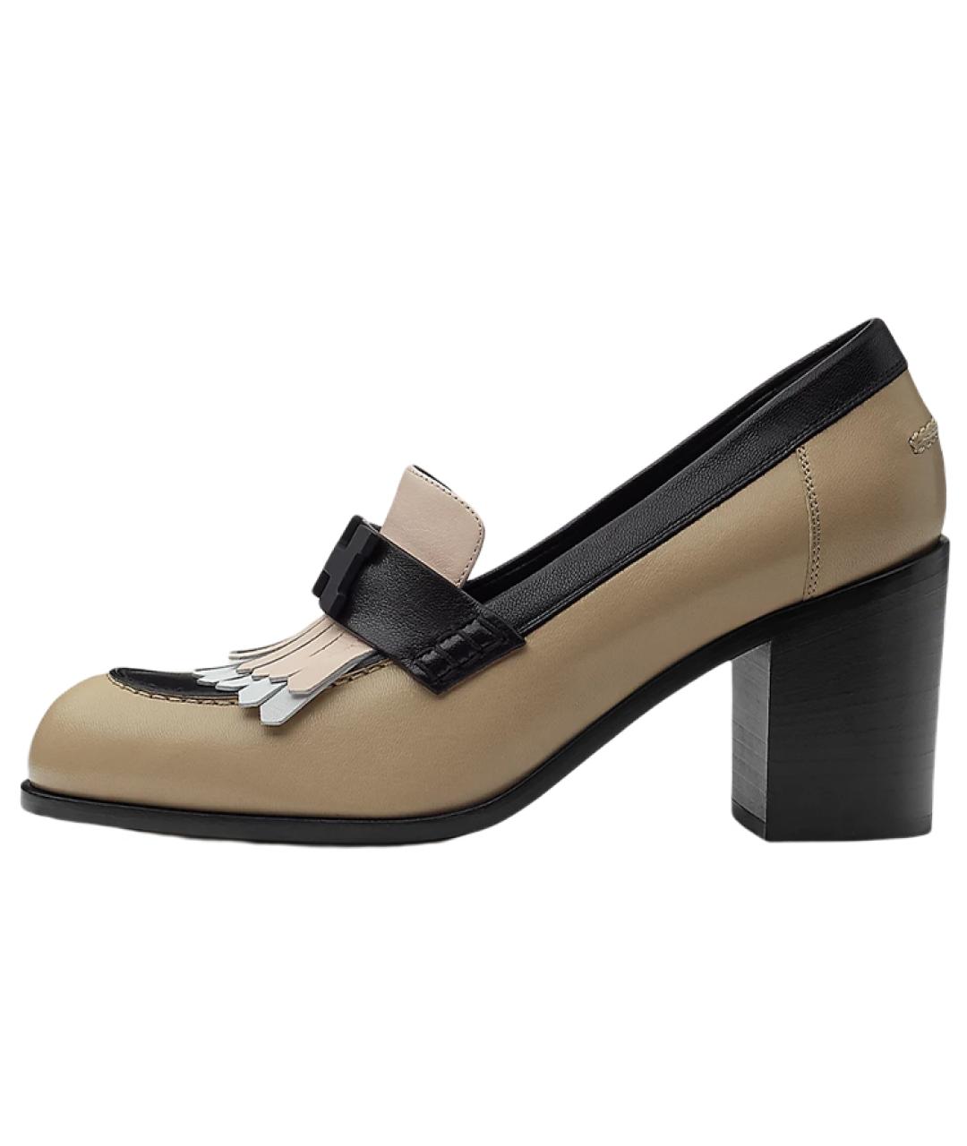 HERMES Серые кожаные туфли, фото 2