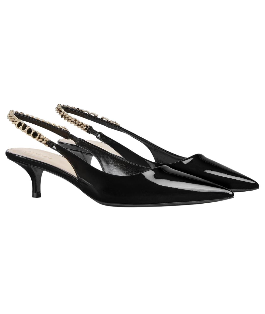 GUCCI Черные кожаные туфли, фото 2