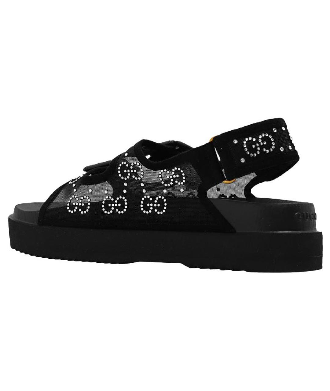 GUCCI Черные текстильные сандалии, фото 4