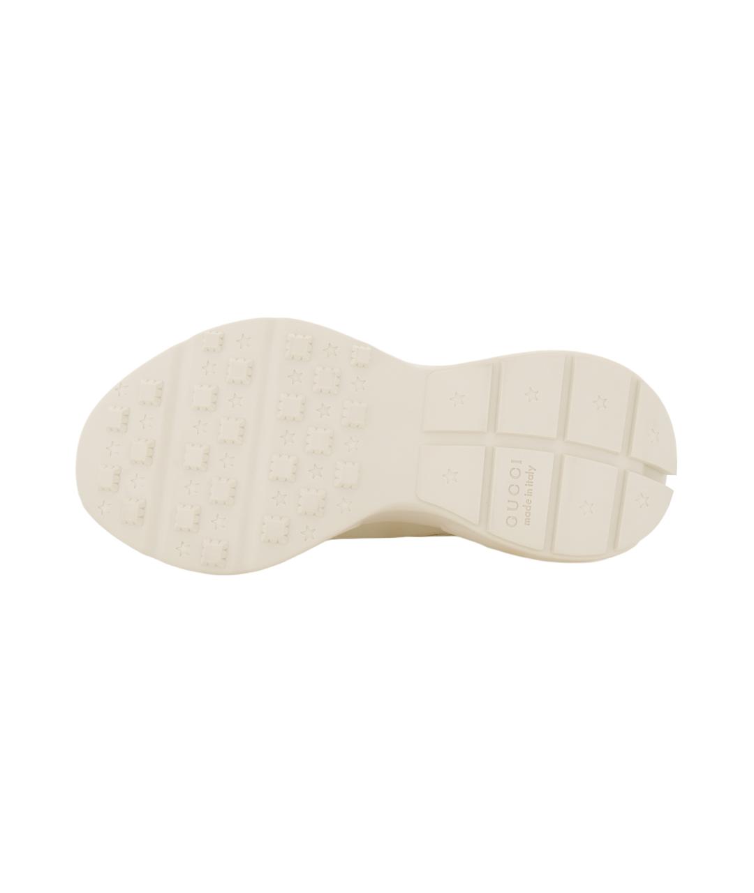 GUCCI Бежевые кожаные высокие кроссовки / кеды, фото 7