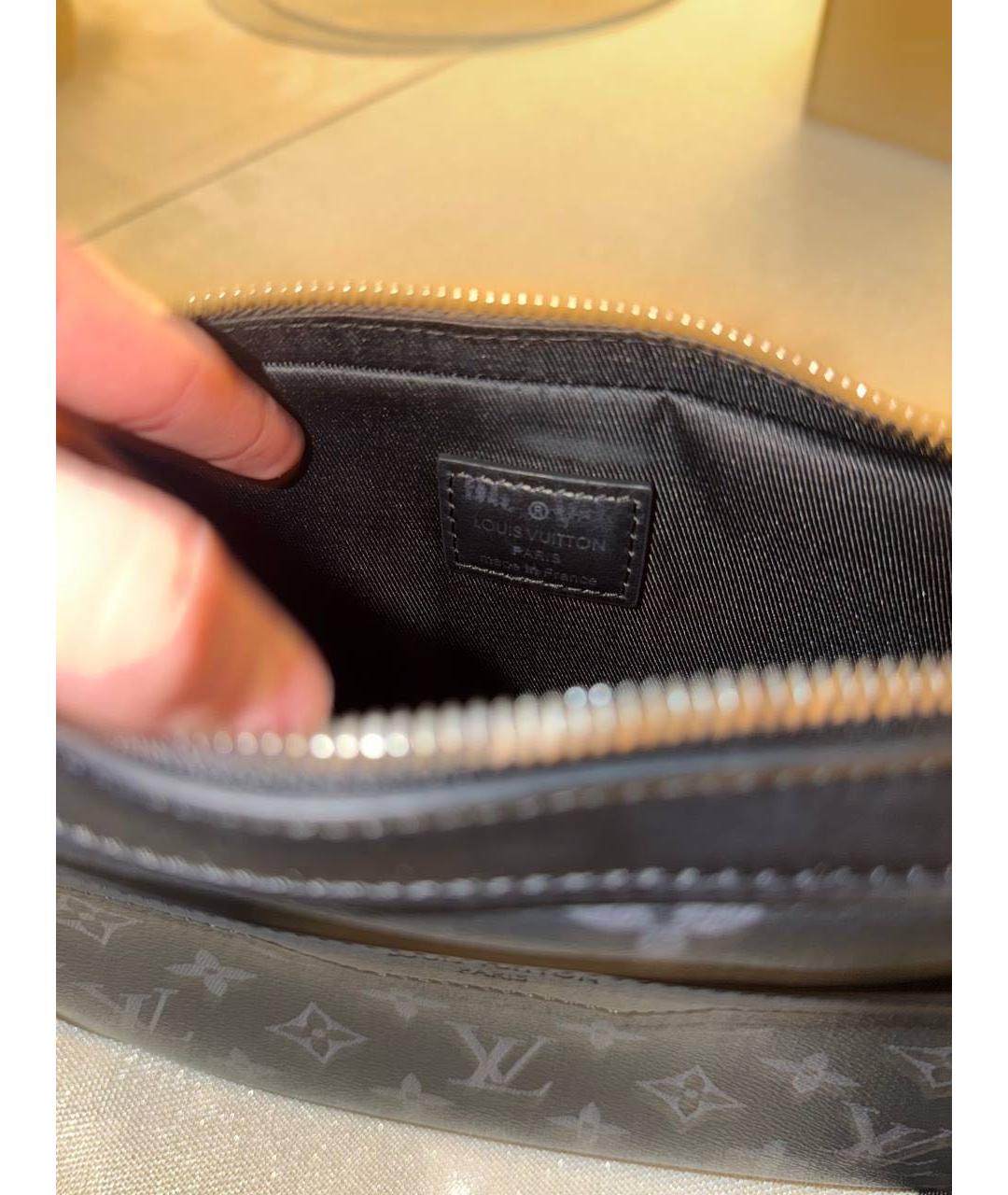 LOUIS VUITTON Черная кожаная сумка на плечо, фото 4